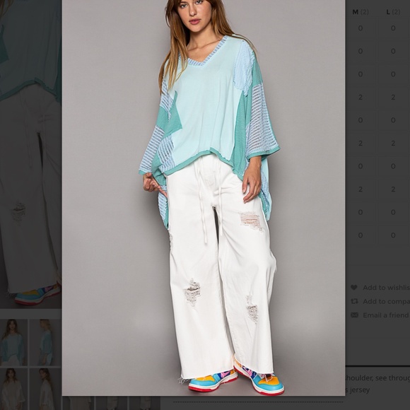 POL “ Plymouth “ POL Relaxed Fit V-Neck Top with Crochet Detail BR28 - Picture 6 of 8